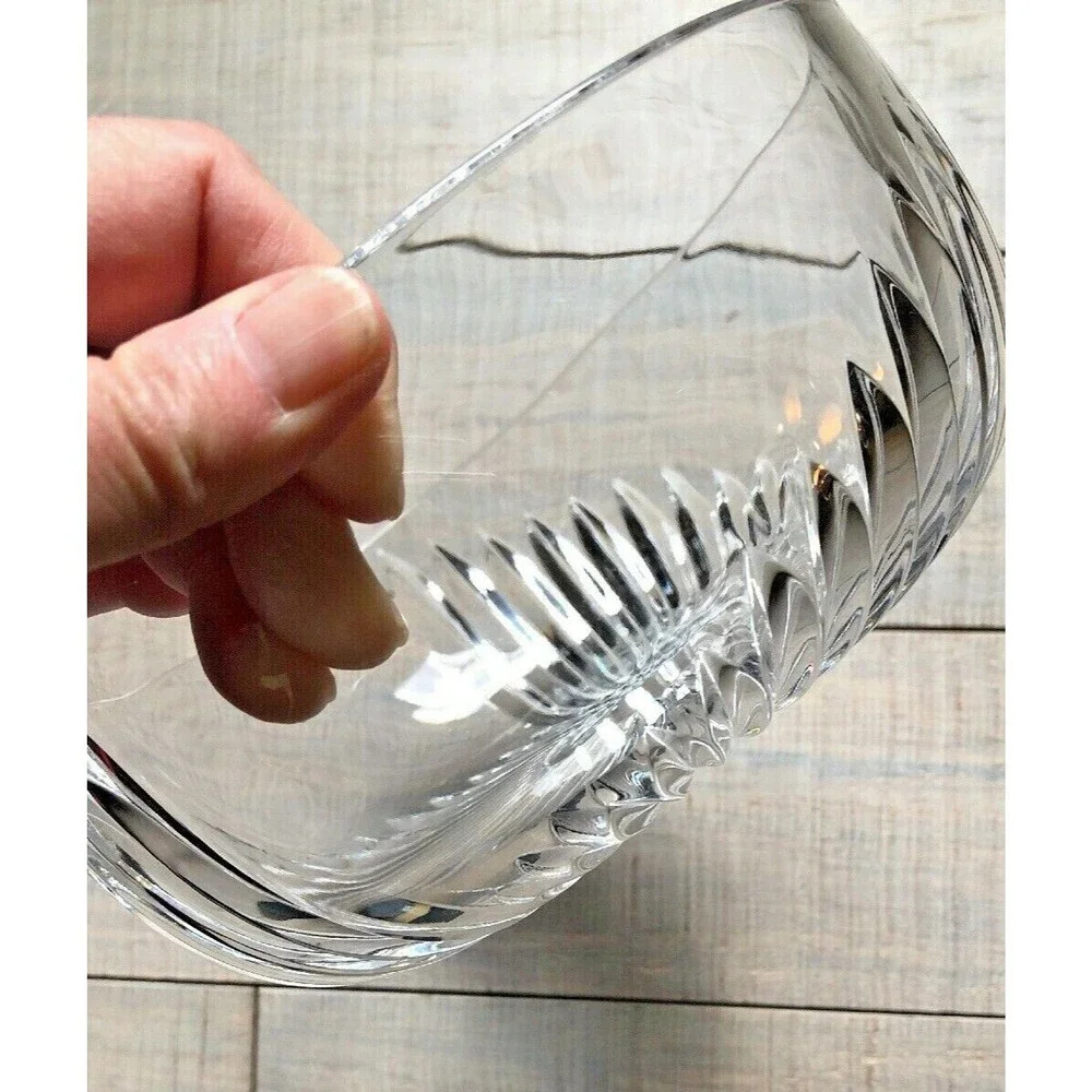 Crystal 8” Fruit Bowl, Graduated Meridian Starburst Design Vintage  MCM Elegant
